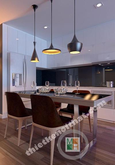 Tủ bếp gỗ công nghiệp acrylic hiện đại - Mẫu 008